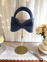 Load image into Gallery viewer, Navy Blue Headband Fascinator, with Back Bow, 10 cm wide, ridged design