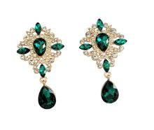 Load image into Gallery viewer, Crystal Teardrop Earrings Clip on