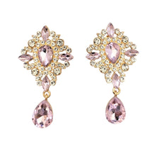 Load image into Gallery viewer, Crystal Teardrop Earrings Clip on