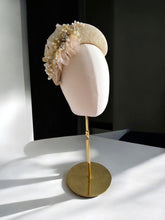 Load image into Gallery viewer, Golden Teardrop Fascinator – Elegant Pearl & Crystal Flower Detail