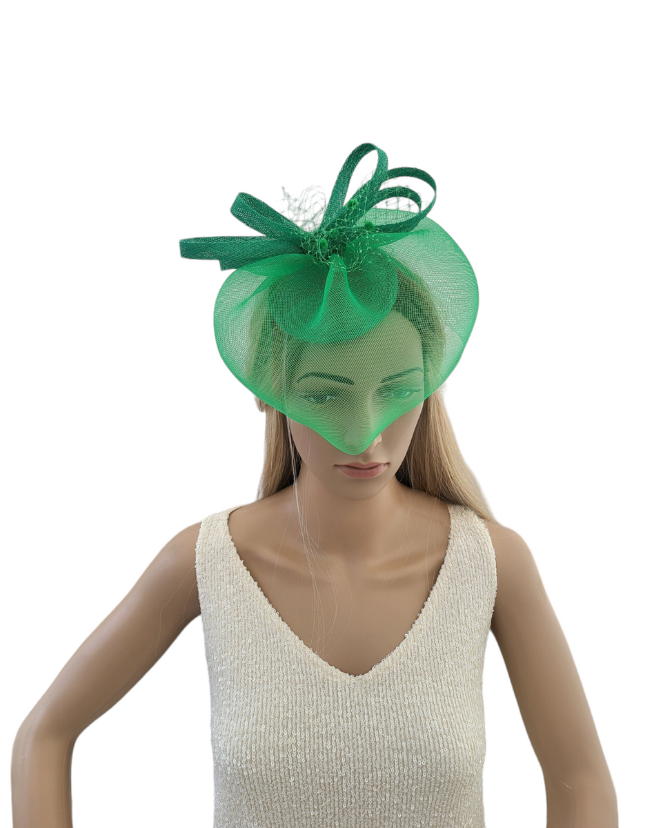 Green fascinator hat sales