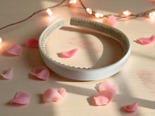Load image into Gallery viewer, Ivory Satin Alice Headband – Duchess Satin, Various Width Options