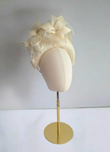 Load image into Gallery viewer, Ivory Silk Star Flower Fascinator Headband, Races Hat, 10 cm wide
