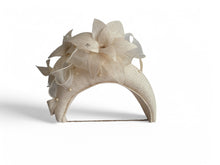 Load image into Gallery viewer, Ivory Silk Star Flower Fascinator Headband, Races Hat, 10 cm wide