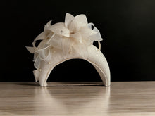 Load image into Gallery viewer, Ivory Silk Star Flower Fascinator Headband, Races Hat, 10 cm wide