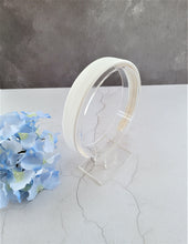 Load image into Gallery viewer, Ivory Satin Alice Headband – Duchess Satin, Various Width Options