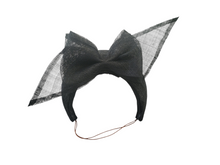 Load image into Gallery viewer, Pink Bow Headband Ivory Fascinator, on a Sinamay Halo Base, Back Bow colour options