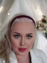 Load image into Gallery viewer, Pink Tartan Check Plain Flat Headband, Harris Tweed