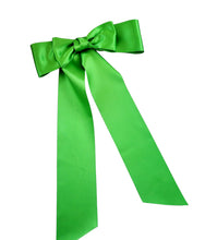 Load image into Gallery viewer, Large Satin Bow Hair Clip, Double Bow with tails
