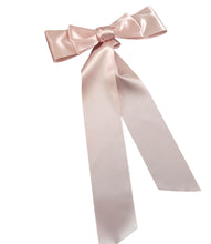 Load image into Gallery viewer, Large Satin Bow Hair Clip, Double Bow with tails