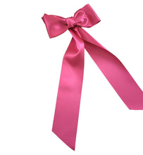 Load image into Gallery viewer, Large Satin Bow Hair Clip, Double Bow with tails