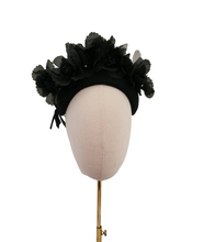 Load image into Gallery viewer, Black Silk Flower Fascinator Headpiece