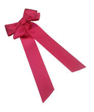 Load image into Gallery viewer, Big Pink Satin Bow Hair Clip, Fascinator,Sailor with Tails Bow 21 cms Wide,