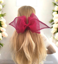 Load image into Gallery viewer, Large Pink Bow Fascinator, Back bow hatinator, 45 cms wide, colour options