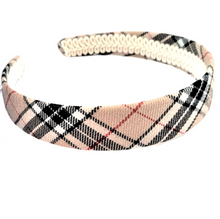 Load image into Gallery viewer, Tartan Check Plaid Headband, Alice Band, 2 cms width,