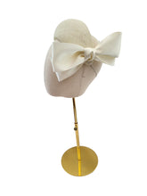 Load image into Gallery viewer, Ivory Tapered Style Fascinator, Sinamay with Satin Bow, 10 cms 4 inches wide