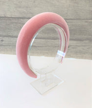 Load image into Gallery viewer, Pink Velvet Padded Wide headband