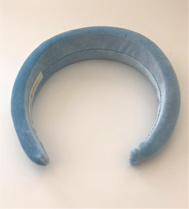 Baby Blue Velvet Padded Wide headband