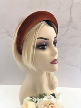 Load image into Gallery viewer, Burnt Orange Velvet Padded Wide headband