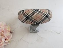 Load image into Gallery viewer, Beige Plaid Tartan Headband, Halo Crown Fascinator, 6.5 cm Wide