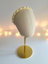 Load image into Gallery viewer, Yellow Daisy Duchess Satin Alice Headband 15mm wide
