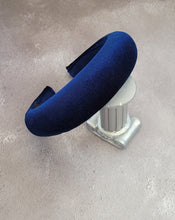 Load image into Gallery viewer, Navy Blue Velvet Padded headband 4 cm wide