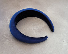 Load image into Gallery viewer, Navy Blue Velvet Padded headband 4 cm wide