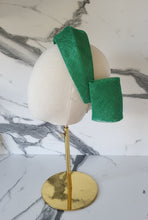 Load image into Gallery viewer, Emerald Green Fascinator Headband with  Back Bow "Cherry"