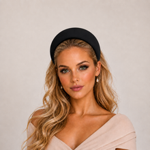 Load image into Gallery viewer, "Emma" Navy Crepe Jersey 7 cm Extra Wide Padded headband