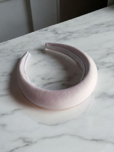 Baby Pink Padded Headband, Duchess Satin 4 cm wide