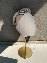 Load image into Gallery viewer, Beige Tartan Padded Headband, Black Checked Plaid Hair Band, 4cm Wide