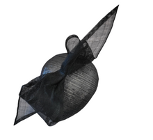 Load image into Gallery viewer, Black Bow Percher hat, with silver thread, Teardrop Fascinator