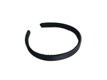 Load image into Gallery viewer, Black Satin Alice Headband – Duchess Satin, Various Width Options