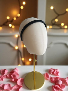 Black Satin Alice Headband – Duchess Satin, Various Width Options