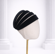 Load image into Gallery viewer, Black Velvet Alice Band Headband — Flat Style with Size Options