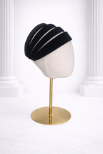 Load image into Gallery viewer, Black Velvet Alice Band Headband — Flat Style with Size Options