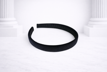 Load image into Gallery viewer, Black Velvet Alice Band Headband — Flat Style with Size Options