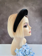 Load image into Gallery viewer, Black Velvet Extra Tall Padded headband, headpiece,  4 cms Wide 6 cms tall