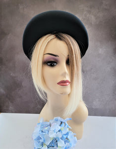 Black Velvet Extra Tall Padded headband, headpiece,  4 cms Wide 6 cms tall