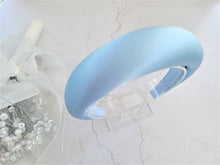Load image into Gallery viewer, Powder Blue Silk Padded Headband, 4 cms wide