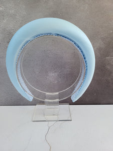 Powder Blue Silk Padded Headband, 4 cms wide