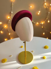 Load image into Gallery viewer, Burgundy Velvet Padded Headband – Tall Halo Style Crown Fascinator