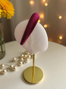 Burgundy Velvet Padded Headband – Tall Halo Style Crown Fascinator
