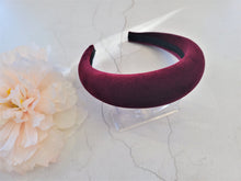 Load image into Gallery viewer, Black Velvet Padded 4 cm Wide headband (colour options)