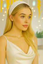 Load image into Gallery viewer, Ivory Bridal Headband – 4cm Wide Duchess Satin Alice Band, Flat Hair Accessory for Weddings