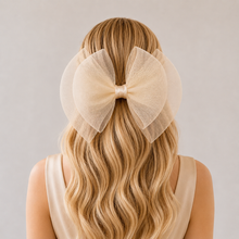 Load image into Gallery viewer, Oversized Double Bow Fascinator, Hair Clip or Comb