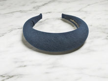 Load image into Gallery viewer, Denim Padded Halo Crown Headband, 4 cm Wide Headpiece for Women