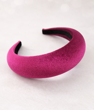 Load image into Gallery viewer, Dark Fuchsia Pink Velvet Padded Wide headband