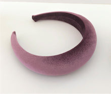 Load image into Gallery viewer, Black Velvet Padded 4 cm Wide headband (colour options)