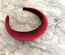 Load image into Gallery viewer, Black Velvet Padded 4 cm Wide headband (colour options)